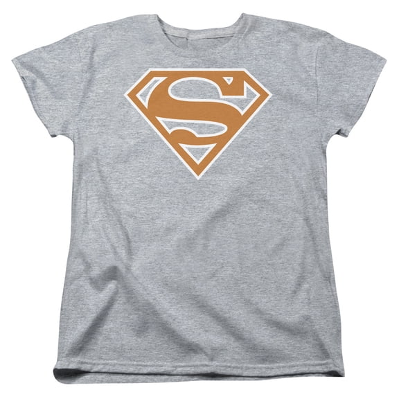 Superman - Burnt Orange&White Shield - Women's Short Sleeve Shirt - XX-Large