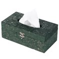 thumbnail image 1 of Rectangular Velvet Modern Paper Facial Tissue Box Holder, Green, 1 of 1