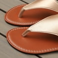 thumbnail image 6 of KIJBLAE Women's Plus Size Solid Color Clip Toe Flat Sandals, Minimalist Casual Design, Lightweight Comfortable Outdoor Beach Shoes Rose Gold 43, 6 of 9
