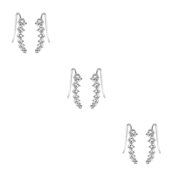 Qarigey Mujeres Niñas una 7 Crystal Ear Cuffs Hoop Climber Stud Pendientes Star Ear Stud Pin Accesorios de joyería Type3 NO3 Qarigey CBP048046