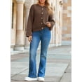 thumbnail image 5 of Women Oversized Button Down Cardigan Chunky Knit Long Sleeve Sweater, 5 of 6