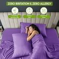 thumbnail image 6 of Lux Decor Collection Rayon from Bamboo Blend Sheets Queen Size - 4 Piece Deep Pocket Bed Sheets Set, Purple, 6 of 9