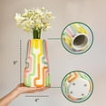 thumbnail image 2 of GUGUGO Colorful Lined Vase for Flowers, 8 Inch Tall Decorative Vases Minimalist Home Decor, Aesthetic Flower Vase for Centerpieces, Cute Plant Vase Indoor, Modern Boho Room Décor,Green, 2 of 5