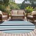 thumbnail image 4 of Round Area Rug 8 Ft, Grey Blue Striped Washable Non-Slip Circle Carpet for Living Room/Bedroom, Farmhouse Stripes Abstract Art Navy Blue Collection Low-Profile Large Area Rugs for Indoor, 4 of 8