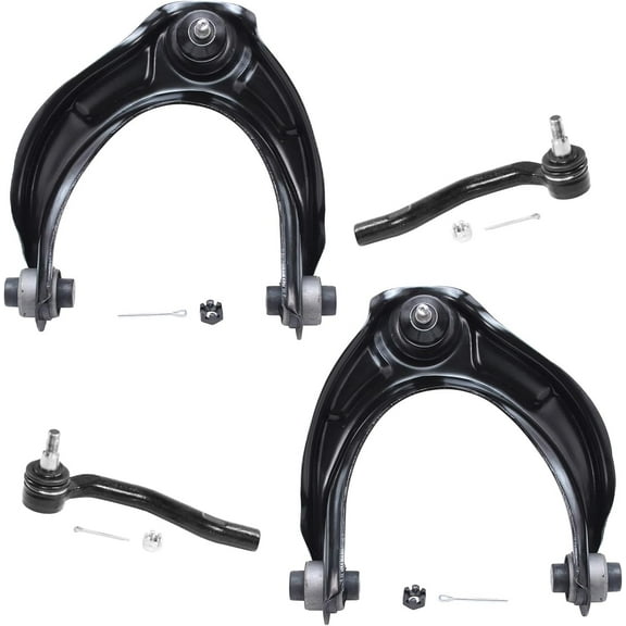 Detroit Axle - 4pc Front Control Arms Tie Rods for Acura 2009-2014 TL, Upper Control Arms with Ball Joints Outer Tie Rod Ends 2010 2011 2012 2013 Suspension Replacement