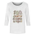 thumbnail image 4 of Lilgiuy 100 Days of School Shirts for Women,3/4 Sleeve Shirts for Women Colorful Letter Print Tees Blouses Kindergarten Teachers Tee Tops for Work Office (White,L), 4 of 4
