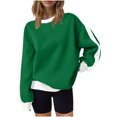 thumbnail image 4 of Scyoekwg Women's Sweatshirts Fall Casual Crewneck Oversized Sweatshirts Color Block Long Sleeve Pullover Fall Clothes (Army Green,XL), 4 of 4