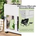 thumbnail image 4 of YIYADO Patio Mini Wood Cold Frame, Compact 2 Doors Garden Greenhouse with Wheels for Indoor Outdoor Use,White, 4 of 7