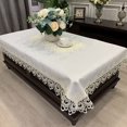 thumbnail image 1 of Luxury Tablecloth Embroidery Lace Rectangle Table Cover Flower Elegant Hollow Out Table Cloth Towels Dining Table Decoration, 1 of 5