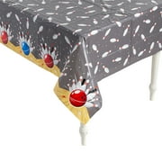 Fun Express 54" x 108" Bowling Party Bowling Ball & Pins Plastic Tablecloth