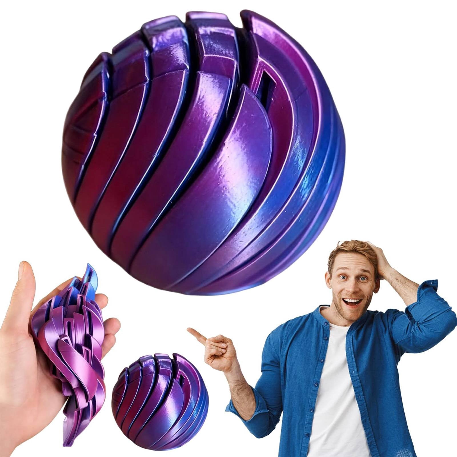 Balle Fidget Sensorielle 3D – 24 Bandes Silicone – Anti-stress, Concentre – Dès 3 Ans