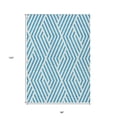 thumbnail image 3 of HomeRoots 562386 8 x 10 ft. Teal & White Geometric Washable Non Skid Indoor Outdoor Rectangle Machine Woven Area Rug, 3 of 3