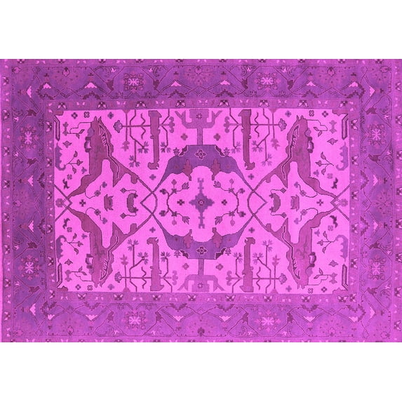 Ahgly Company Indoor Rectangle Oriental Pink Industrial Area Rugs, 5' x 7'