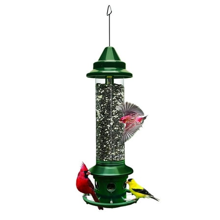Brome 1024 Squirrel Buster Plus Wild Bird Feeder with Cardinal Perch Ring