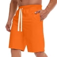 thumbnail image 2 of LiuXxxx Men Summer Casual Athletic Beach Shorts Solid Drawstring Sports Workout Shorts with Pockets Orange XXL, 2 of 8