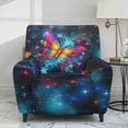 thumbnail image 2 of FOR U DESIGNS Galaxy Butterfly Print Recliner Chair Covers Stretch Recliner Armchair Protector 4-Pieces Breathable Slip Covers for Sofas Couches with Elastic Bottom, 2 of 8