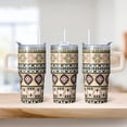 thumbnail image 2 of Bohemian Style 20oz Travel Coffee Mug, Vacuum Insulated Stainless Steel Tumbler with Handle, Leak-Proof, Straws, Gift Set, 2 of 5