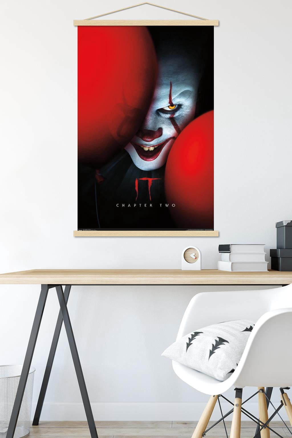 IT Chapter 2 - Balloons Wall Poster with Wooden Magnetic Frame, 22.375" x 34"
