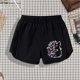 thumbnail image 3 of Pantalones cortos con cintura elástica y estampados para niños, talla mediana, informales, de verano, de poliéster, 3 of 5