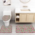 thumbnail image 4 of FMSHPON Striped 4 Piece Bathroom Set Shower Curtain Bath Rug Contour Mat and Toilet Lid Cover, 4 of 8