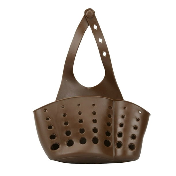 Portaesponjas para el fregadero de la cocina - Bolsa colgante para baño y cocina, organizador de PVC de 12x22 cm con agujeros de desagüe, opciones azul/verde/café