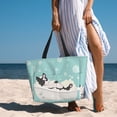 thumbnail image 3 of Wukai French Bulldog Taking a Bath Print Zipper Bag,large Beach Tote Bag,Waterproof Sandproof Bag,Grocery and Picnic Tote Travel Bag, 3 of 5