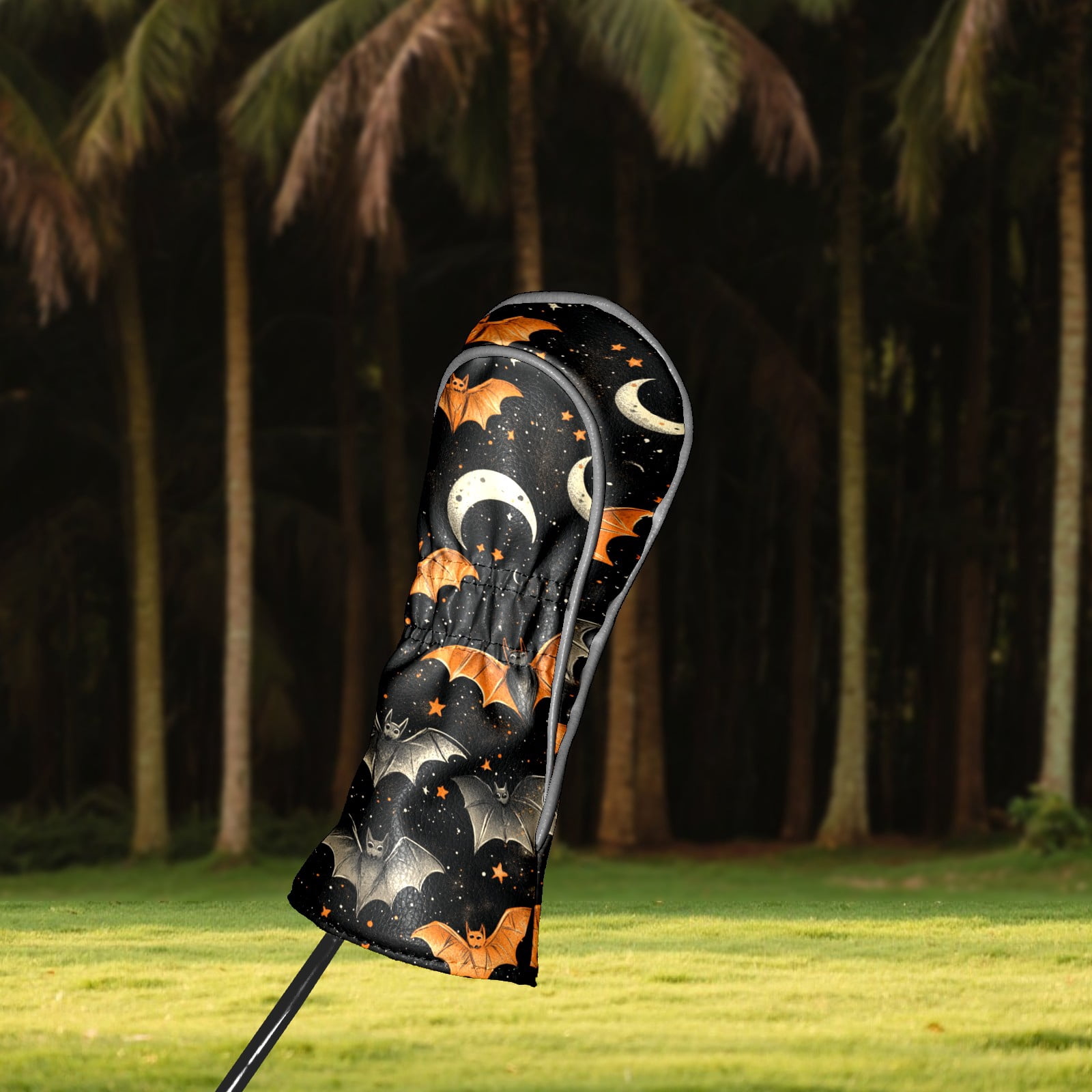Golf Club Covers PU Leather Waterproof Head Covers for Fairway Woods Hybrids Bats Stars Moon