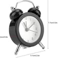 thumbnail image 5 of Reloj despertador retro de metal con doble campana, alarma silenciosa con sonido fuerte y luces nocturnas, reloj antiguo clásico, despertador con dígitos (negro) JM, 5 of 5
