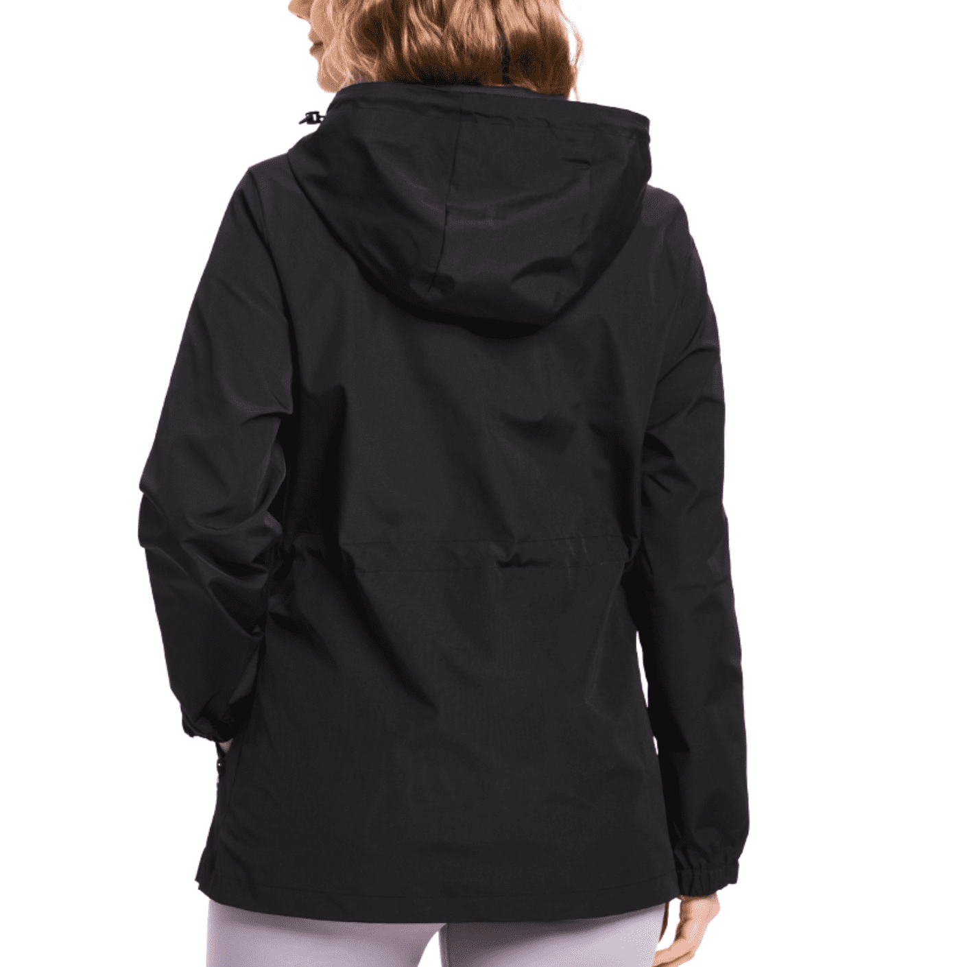 PUFFIT Waterproof Jacket Oversized Hoodie Coat Zip Rain Jacket with Adjustable Waist, Hood & Cuffs, Jacket Outerwear with Large Pocket for Daily Wear