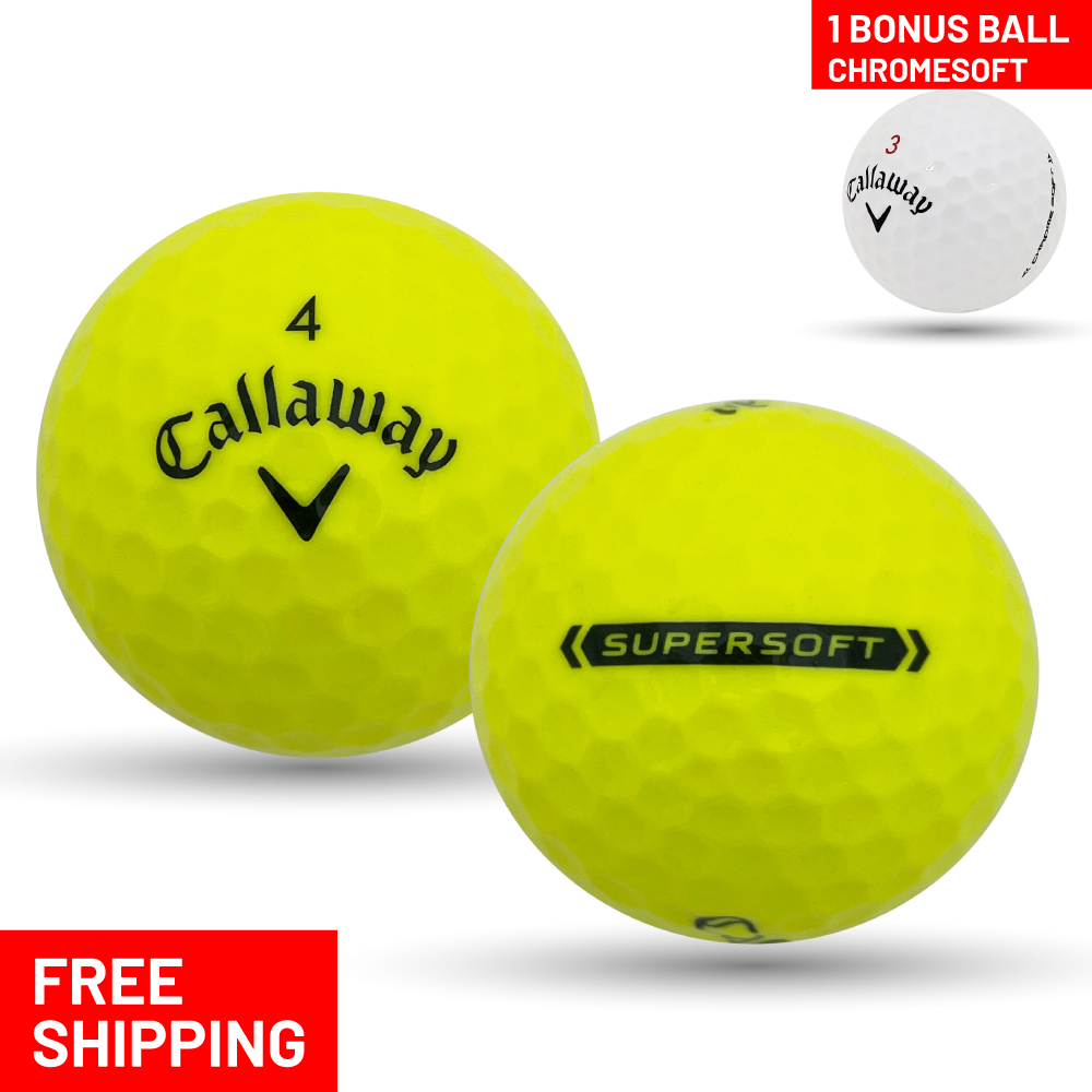 60 Callaway Supersoft Yellow 5A Used Recycled Golf Balls, by Mulligan