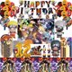 thumbnail image 2 of Decoración de fiesta de cumpleaños con temática de Narutoed, Bandera de Riman, tarjeta de inserción de pastel, globo, encanto en espiral, arreglo de fiesta, decoración Interior, 2 of 5
