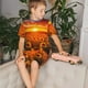 thumbnail image 4 of Balery Sunset Golden Sunflower Field Conjunto de Pijama Infantil de Manga Corta con Estampado – Ropa de Dormir de Algodón Suave-Large, 4 of 6