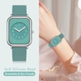 thumbnail image 2 of Watches for Women Minimalist Simple Design Casual Rectangle Watch 30M Waterproof Quartz Watch with Silicone Band Suit for Indoor Daily Activities and Outdoor Sports, 2 of 7