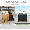 thumbnail image 4 of WAROOM Outdoor PE Wicker Side Table with Storage Patio End Table Resin Rattan Storage Table for Garden Backyard Porch Poolside, Black, 4 of 8