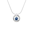 thumbnail image 2 of Delight Jewelry Silvertone Small Royal Blue Paw Joy Ring Charm Necklace, 18", 2 of 4