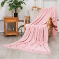 thumbnail image 6 of CasaChic Summer Lightweight Breathable Fringed Knitted Blanket, Multifunctional for AC Room Sofa Sleeping Camping, 6 of 6