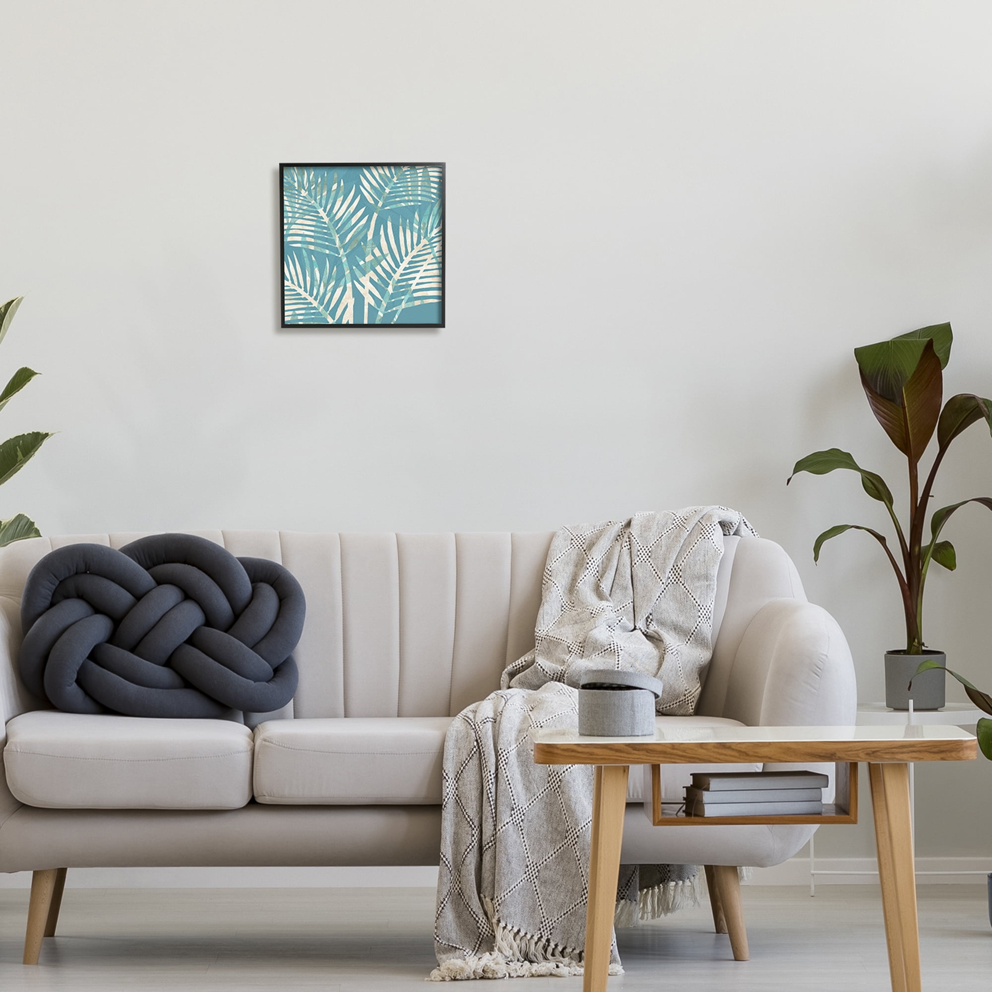 Stupell Industries Tropical Leaves Abstract Botanical & Floral Painting Black Framed Art Print Wall Art, 12 x 12