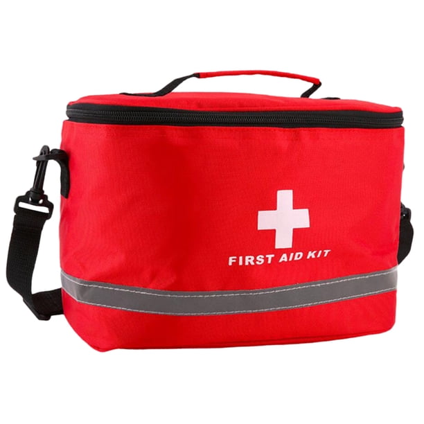 Bolsa de primeros auxilios con forma de cilindro, bolsa de emergencia portátil, kit de supervivencia para el hombro, color rojo aleatorio en la cintura escapular.