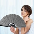 thumbnail image 4 of Large Holographic Folding Hand Fan, Folding Hand Wave Fan, Clap Fans For Line Dancing, Foldable Craft Holding Laser Colors Hand Fan, For Line Dancing,Party, Dance Enthusiasts Gift, 4 of 6