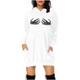thumbnail image 1 of Vestido de sudadera corto con bolsillos con capucha y estampado de Halloween para mujer informal a la moda Pompotops  hdfakjf70, 1 of 4