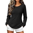 thumbnail image 2 of Women's Plush Fleece Pullover Sweater, Loose Fit Crewneck Long Sleeve Fuzzy Top, Soft Cozy Casual Sweatshirt for Fall Winter Daily Wear Black, 2 of 6