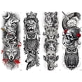 thumbnail image 2 of Cuadros Decorativos 4 Uds. Tatuajes de brazo de flores, tatuajes falsos de brazo extraíbles, suministros para fiestas de transferencia de agua Wdftyju  embutido en tela, 2 of 4