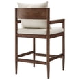 thumbnail image 6 of Counter Stool Chair, White, Fabric, Wood, Bar Pub Cafe Bistro Dining Kitchen Hospitality Restaurant, Modern Contemporary, HB37883, 6 of 9