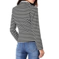 thumbnail image 3 of INSPIRE CHIC Blazer Rayé à Manches Longues avec Col Cranté et Boutons pour Femmes G Noir, 3 of 8