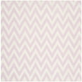 thumbnail image 6 of SAFAVIEH Dhurrie Bentley Chevron Zigzag Wool Area Rug, Pink/Ivory, 10' x 14', 6 of 10