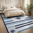thumbnail image 3 of ODIKA Nautical Compass Striped That Couch Navy Vintage Kind Costal Non-Slip Flatwoven for Living Room, Under Sectional, Family, 3 of 7