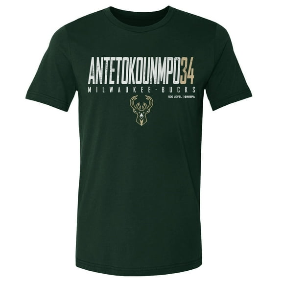 Women's 500 Level Giannis Antetokounmpo Hunter Green Milwaukee Bucks Elite T-Shirt