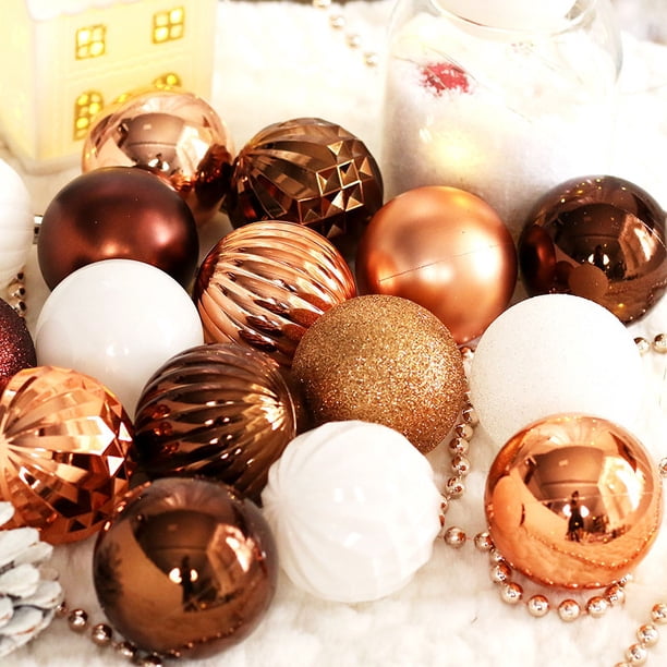 Juego de 6/30 bolas navideñas de plástico con forma de adornos navideños, colgante para árbol de Navidad