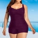 thumbnail image 2 of ¡Rebajas! Traje de baño de una pieza Prolriy para mujer, tallas grandes, vintage, fruncido, morado, talla M, 2 of 5