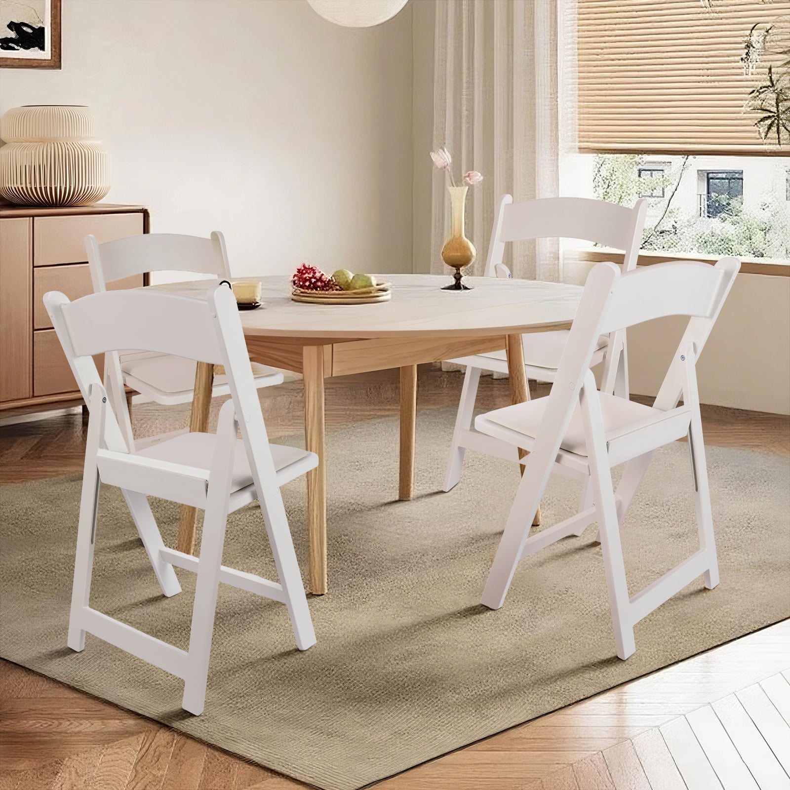 Mainstays Banquet Padded Resin Folding Chair, White